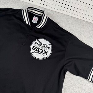 Chicago White Sox MLB Baseball True Fan Men 2XL Black 1/4 Zip Short Sleeve XXL